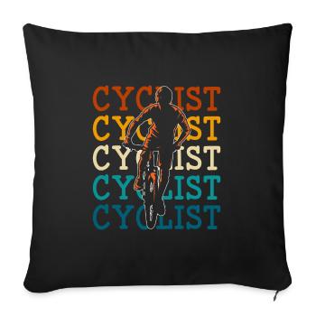 Cyclistes sportifs - Housse de coussin décorative 45 x 45 cm - noir - Devant