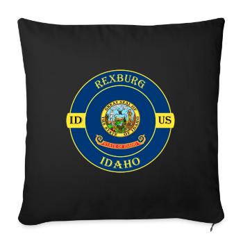 Rexburg Idaho Flagge USA Reise Souvenir Abzeichen - Sofakissenbezug 45 x 45 cm - Schwarz - Vorne