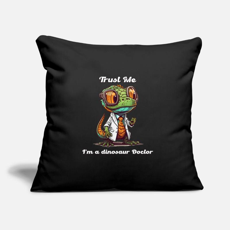 A small dinosaur dressed as a doctor, a nice gift. Sofa pillowcase 17,3'' x 17,3'' (45 x 45 cm)