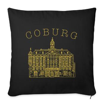 Coburg, Hôtel de ville historique, Bavière, Allemagne - Housse de coussin décorative 45 x 45 cm - noir - Devant