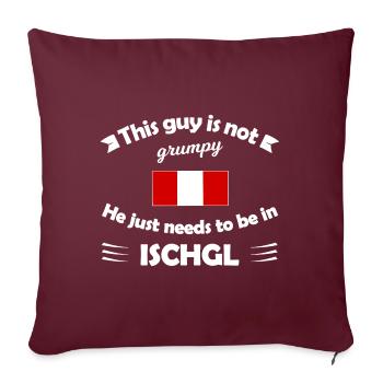 Ski à Ischgl - Housse de coussin décorative 45 x 45 cm - bordeaux - Devant
