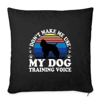 American Cocker Spaniel Dog Silhouette Retro Sun - Sofa pillowcase 17,3'' x 17,3'' (45 x 45 cm) - black - Front