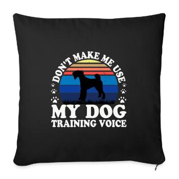 Airedale Terrier Hundeliebhaber Silhouette Retro Sonnenuntergang - Sofakissenbezug 45 x 45 cm - Schwarz - Vorne