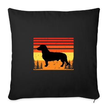 Westphalie Dachsbracke Dog Silhouette Retro Sun - Housse de coussin décorative 45 x 45 cm - noir - Devant