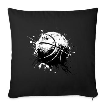 Streetball Basketball weiß-schwarz - Sofakissenbezug 45 x 45 cm - Schwarz - Vorne