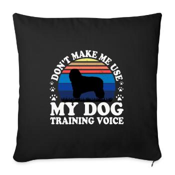 Bergamasco Dog Lover Silhouette Vintage Sunset - Sofa pillowcase 17,3'' x 17,3'' (45 x 45 cm) - black - Front