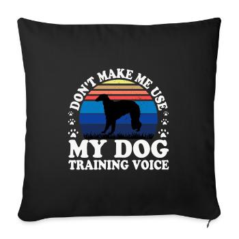 Borzoi Dog Lover Silhouette Vintage Sunset - Sofa pillowcase 17,3'' x 17,3'' (45 x 45 cm) - black - Front