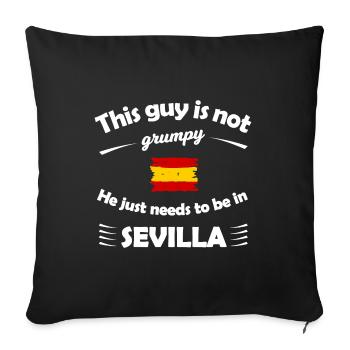 Vacances à Séville - Housse de coussin décorative 45 x 45 cm - noir - Devant