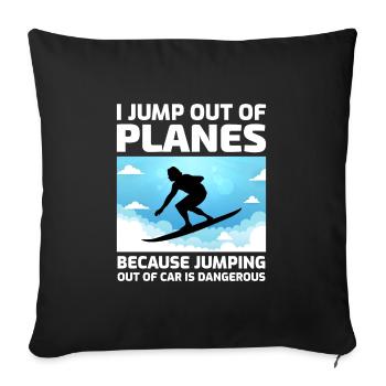 Skysurfing Skydiving Extreme Sport Skydiver Funny - Sofa pillowcase 17,3'' x 17,3'' (45 x 45 cm) - black - Front