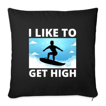 Skysurfing Skydiving Extreme Sport Skydiver Funny - Sofa pillowcase 17,3'' x 17,3'' (45 x 45 cm) - black - Front