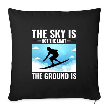 Skysurfing Skydiving Extreme Sport Skydiver Funny - Sofa pillowcase 17,3'' x 17,3'' (45 x 45 cm) - black - Front