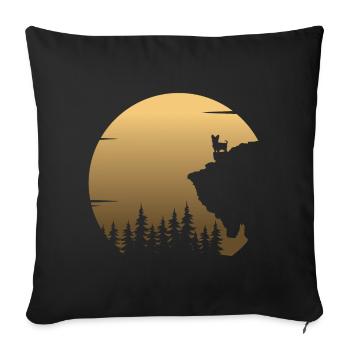 Biewer Yorkshire Terrier Moon Silhouette - Sofa pillowcase 17,3'' x 17,3'' (45 x 45 cm) - black - Front