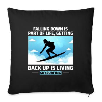 Skysurfing Skydiving Extreme Sport Skydiver Funny - Sofa pillowcase 17,3'' x 17,3'' (45 x 45 cm) - black - Front
