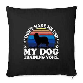 Collie Rough Dog Lover Silhouette Vintage Sunset - Housse de coussin décorative 45 x 45 cm - noir - Devant