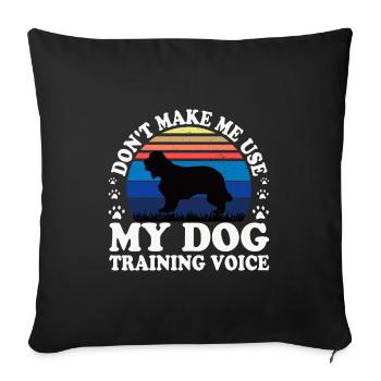 Cocker Spaniel Dog Lover Silhouette Vintage Sunset - Sofa pillowcase 17,3'' x 17,3'' (45 x 45 cm) - black - Front