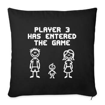 Parents Déclaration de famille Bébé Naissance Enceinte - Housse de coussin décorative 45 x 45 cm - noir - Devant