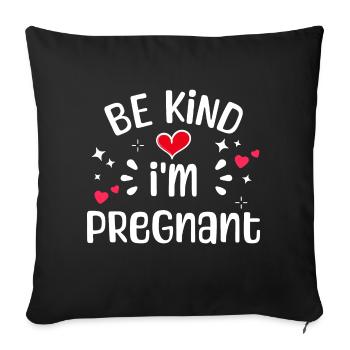 Schwanger Statement Schwangerschaft Babybauch - Sofakissenbezug 45 x 45 cm - Schwarz - Vorne