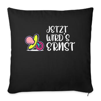 Geboren Schwanger Elternschaft Mama Babyglück - Sofakissenbezug 45 x 45 cm - Schwarz - Vorne
