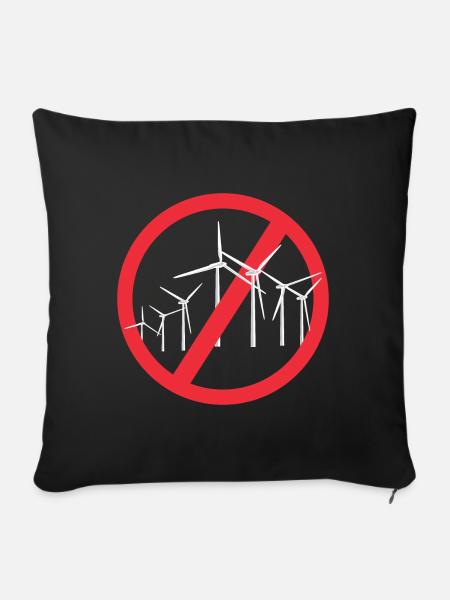 Stopp Windräder - Sofakissenbezug 45 x 45 cm - Schwarz