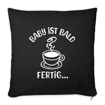 Schwangerschaft Babybauch Schwanger Statement Mama - Sofakissenbezug 45 x 45 cm - Schwarz - Vorne