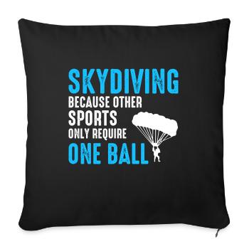 Skydiving Parachuting Extreme Sport Skydiver - Sofa pillowcase 17,3'' x 17,3'' (45 x 45 cm) - black - Front