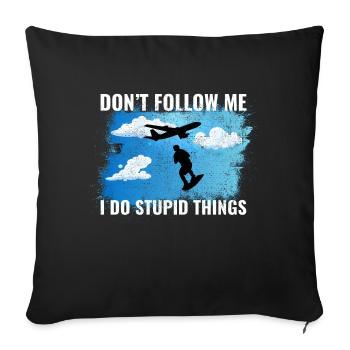 Skysurfing Skydiving Extreme Sport Skydiver Funny - Sofa pillowcase 17,3'' x 17,3'' (45 x 45 cm) - black - Front