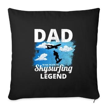 Skysurfing Dad Skydiving Extreme Sport Skydive - Sofa pillowcase 17,3'' x 17,3'' (45 x 45 cm) - black - Front