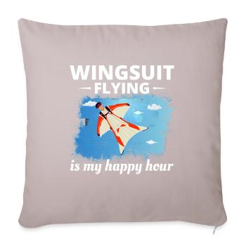 Wingsuit flying Base Jumping Skydiving Wingsuiting - Sofa pillowcase 17,3'' x 17,3'' (45 x 45 cm) - light taupe - Front