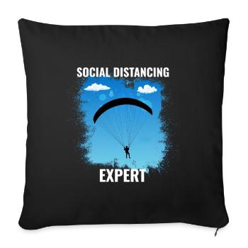 Wingsuit volant Base Jumping Parachutisme Wingsuit - Housse de coussin décorative 45 x 45 cm - noir - Devant