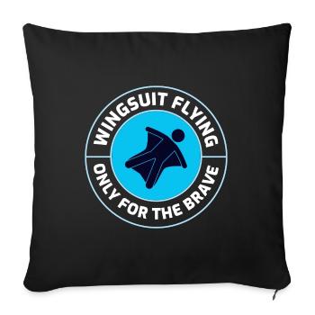 Wingsuit flying Base Jumping Skydiving Wingsuiting - Sofa pillowcase 17,3'' x 17,3'' (45 x 45 cm) - black - Front