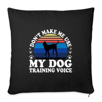 Gascon Saintongeois Dog Silhouette Retro Sunset - Housse de coussin décorative 45 x 45 cm - noir - Devant