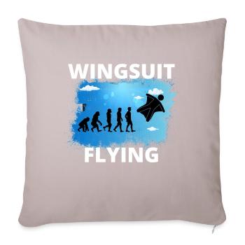 Wingsuit fliegen Base Jumping Fallschirmspringen Evolution - Sofakissenbezug 45 x 45 cm - helles Taupe - Vorne