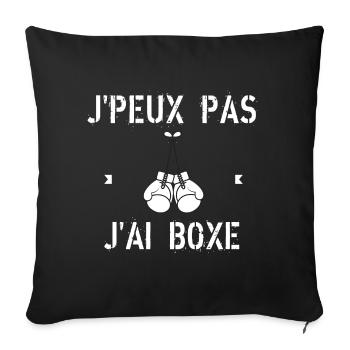 J'Peux Pas J'Ai Boxe - Housse de coussin décorative 45 x 45 cm - noir - Devant
