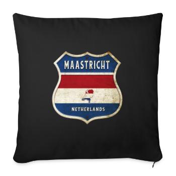 Maastricht Netherlands coat of arms design - Sofa pillowcase 17,3'' x 17,3'' (45 x 45 cm) - black - Front
