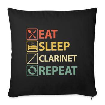 Clarinet Player Clarinets Sayings Funny Humor - Sofa pillowcase 17,3'' x 17,3'' (45 x 45 cm) - black - Front