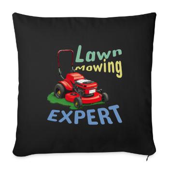 Lawn mowing expert - Sofa pillowcase 17,3'' x 17,3'' (45 x 45 cm) - black - Front