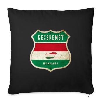Design du drapeau de la Hongrie à Kecskemét - Housse de coussin décorative 45 x 45 cm - noir - Devant