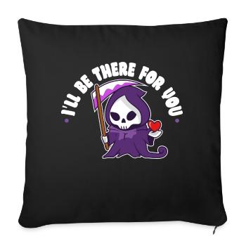Funny Grim Reaper Valentines Day Quote, Goth Dark - Sofakissenbezug 45 x 45 cm - Schwarz - Vorne