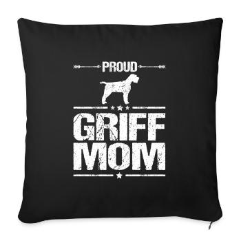 Wirehaired Pointing Griffon Mom Mama Frauchen - Sofakissenbezug 45 x 45 cm - Schwarz - Vorne