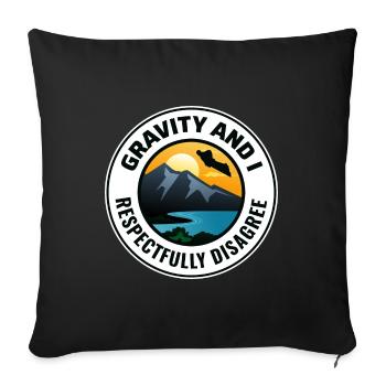 Wingsuit flying Base Jumping Skydiving Wingsuiting - Sofa pillowcase 17,3'' x 17,3'' (45 x 45 cm) - black - Front