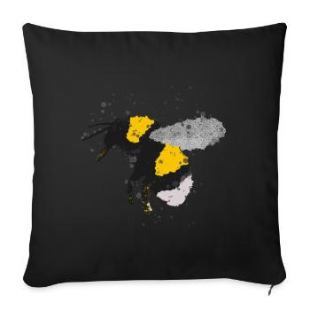Hummeln in der Natur - Sofakissenbezug 45 x 45 cm - Schwarz - Vorne