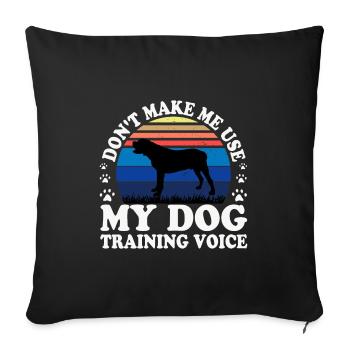 Mastiff Espagnol Chien Amour Silhouette Vintage Coucher de Soleil - Housse de coussin décorative 45 x 45 cm - noir - Devant