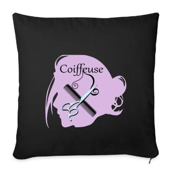 Hairdresser - Sofa pillowcase 17,3'' x 17,3'' (45 x 45 cm) - black - Front