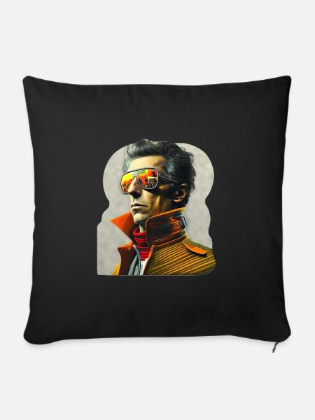 Retro Flash No39 - Sofakissenbezug 45 x 45 cm - Schwarz