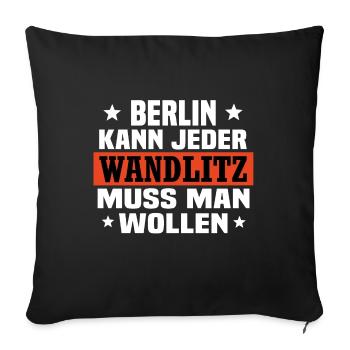 Wandlitz - Sofakissenbezug 45 x 45 cm - Schwarz - Vorne