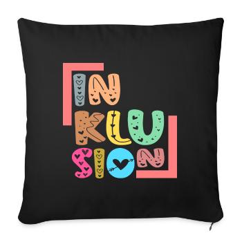 SCHRIFTZUG INKLUSION - Gleichberechtigung - Sofakissenbezug 45 x 45 cm - Schwarz - Vorne