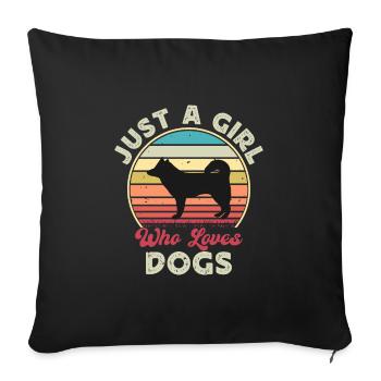 Alaskan Klee Kai Dog Lover Silhouette Retro Sunset - Housse de coussin décorative 45 x 45 cm - noir - Devant