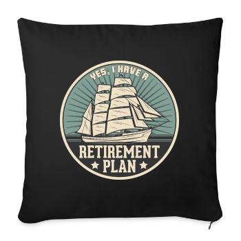 Sailing Retirement Plan Retired Sailor Sailboat - Sofa pillowcase 17,3'' x 17,3'' (45 x 45 cm) - black - Front