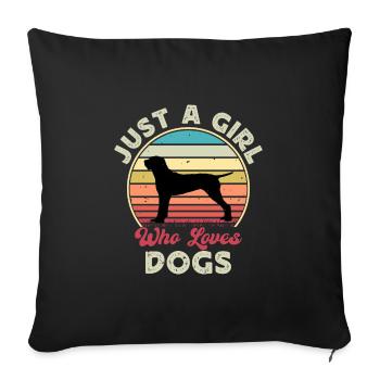 Ariege Pointer Dog Lover Silhouette Vintage Sunset - Sofa pillowcase 17,3'' x 17,3'' (45 x 45 cm) - black - Front