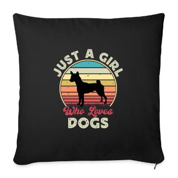 Basenji Hundeliebhaber Silhouette Vintage Sonnenuntergang - Sofakissenbezug 45 x 45 cm - Schwarz - Vorne